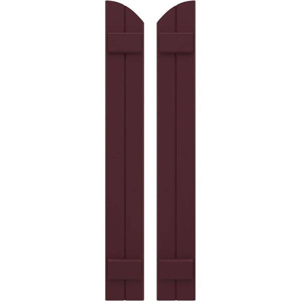Ekena Millwork Americraft 2-Board (2 Batten) Wood Joined Board-n-Batten Shutters w/Ellipt Top, ARW101BE207X36WRH, PR ARW101BE207X36WRH - main